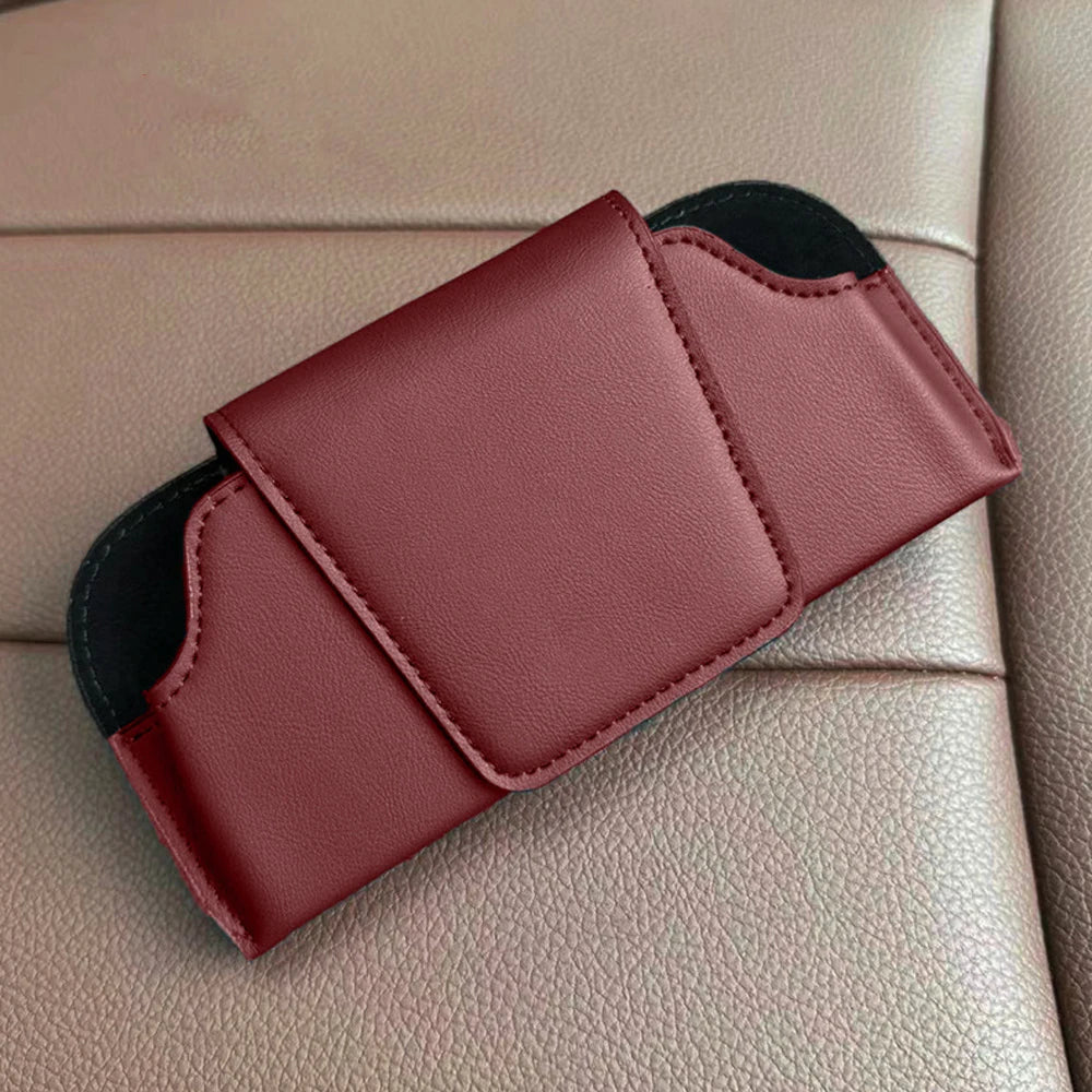 Leather Car Sun Visor Sunglasses Holder Case - 11