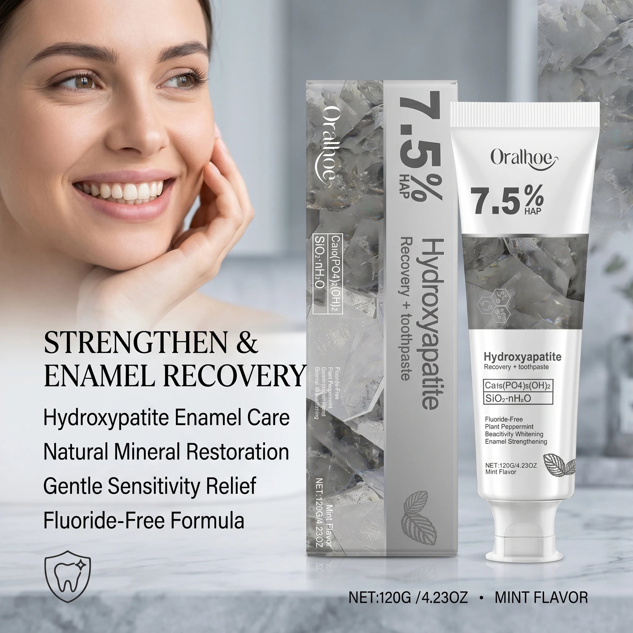 7.5% Hydroxyapatite Enamel Repair & Whitening Toothpaste - 8