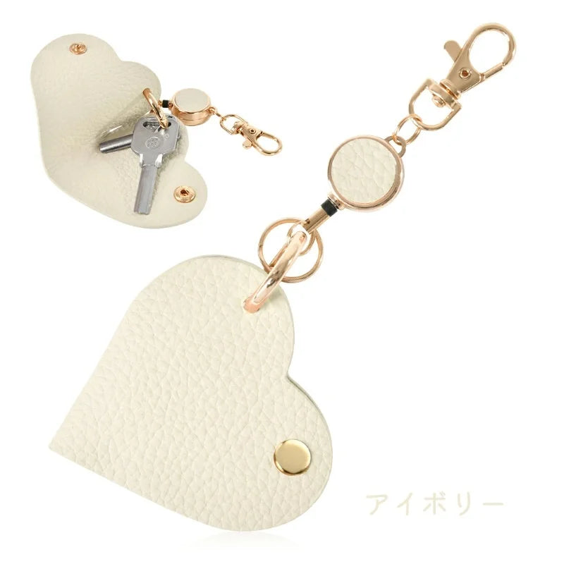 Heart-Shaped Retractable Keychain Wallet - 12