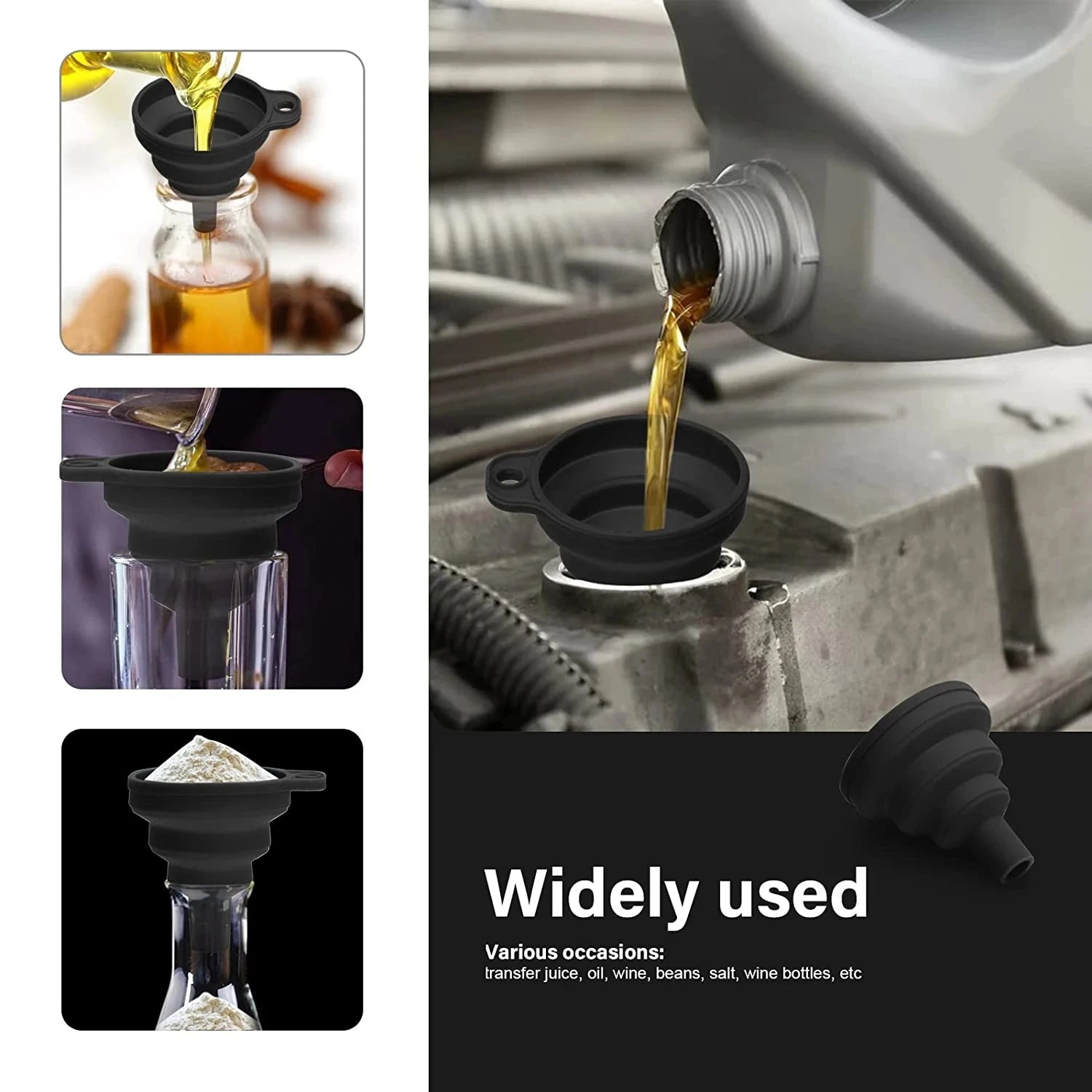Collapsible Silicone Automotive Fluid Funnel - 5