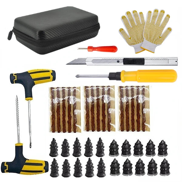 Emergency Tire Puncture Repair Kit for Cars and Motorcycles