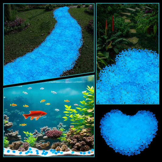 Luminous Glow-in-the-Dark Garden Pebbles for Landscaping and Decor