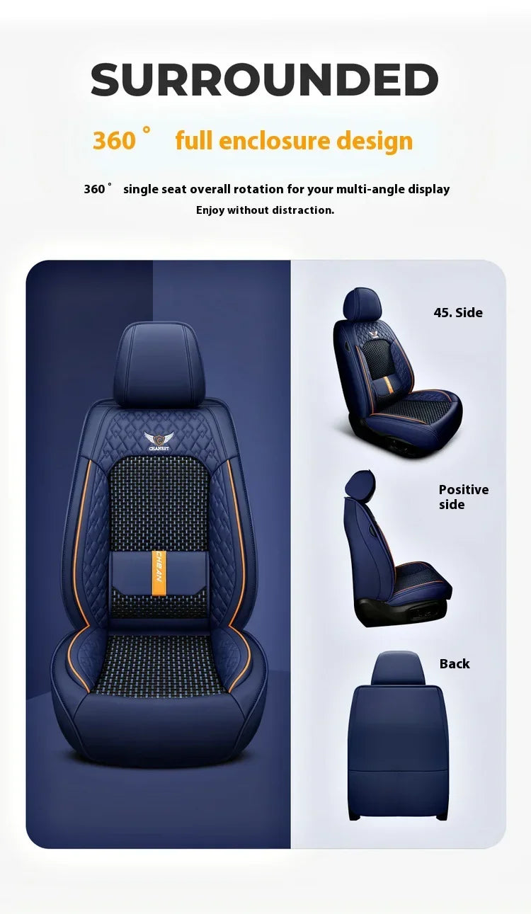 Universal Breathable Flax Car Seat Cover for All Seasons - 19