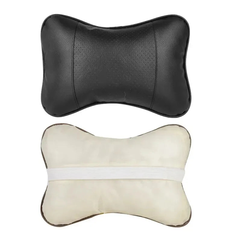 Ergonomic PU Leather Car Neck Support Pillow