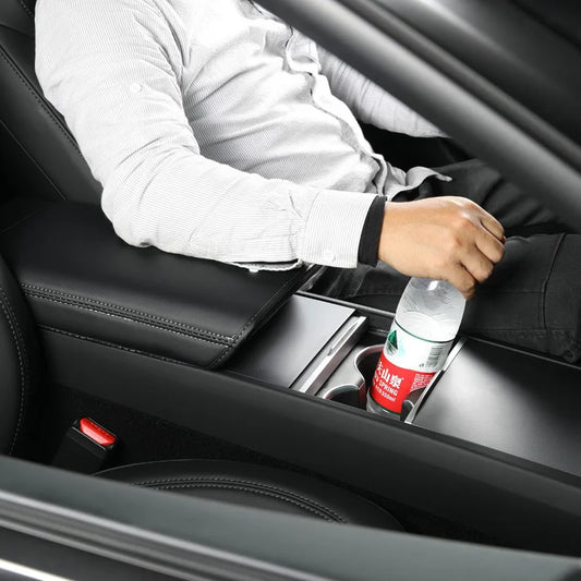 Leather Armrest Console Cover for Tesla Model 3 and Model Y