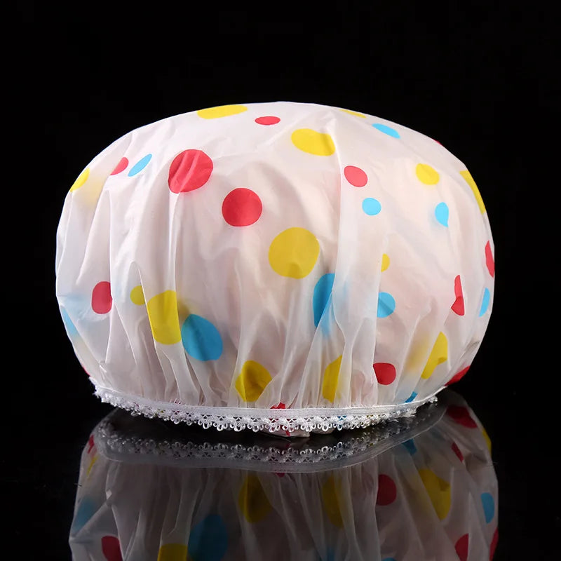 Adjustable Waterproof Shower Cap for Hair Protection - 14