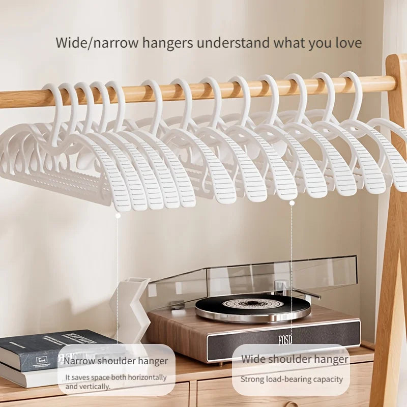 10 Pack Short Neck Clothes Hangers Space Saving Non Slip Coat Racks - 3