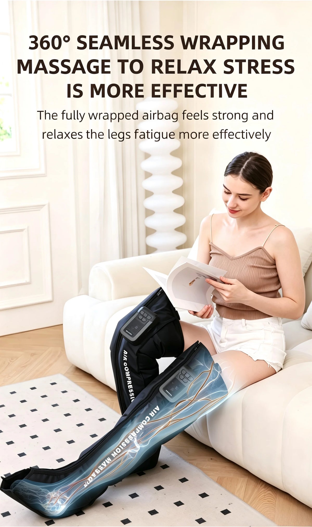 Cordless Full Leg Air Compression Massager for Recovery