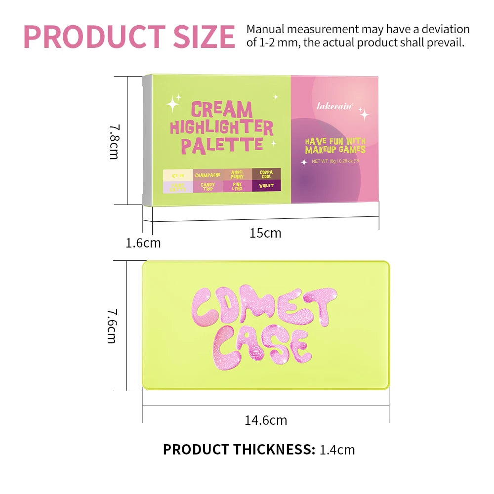 8-Color Cream Highlighter and Contour Palette