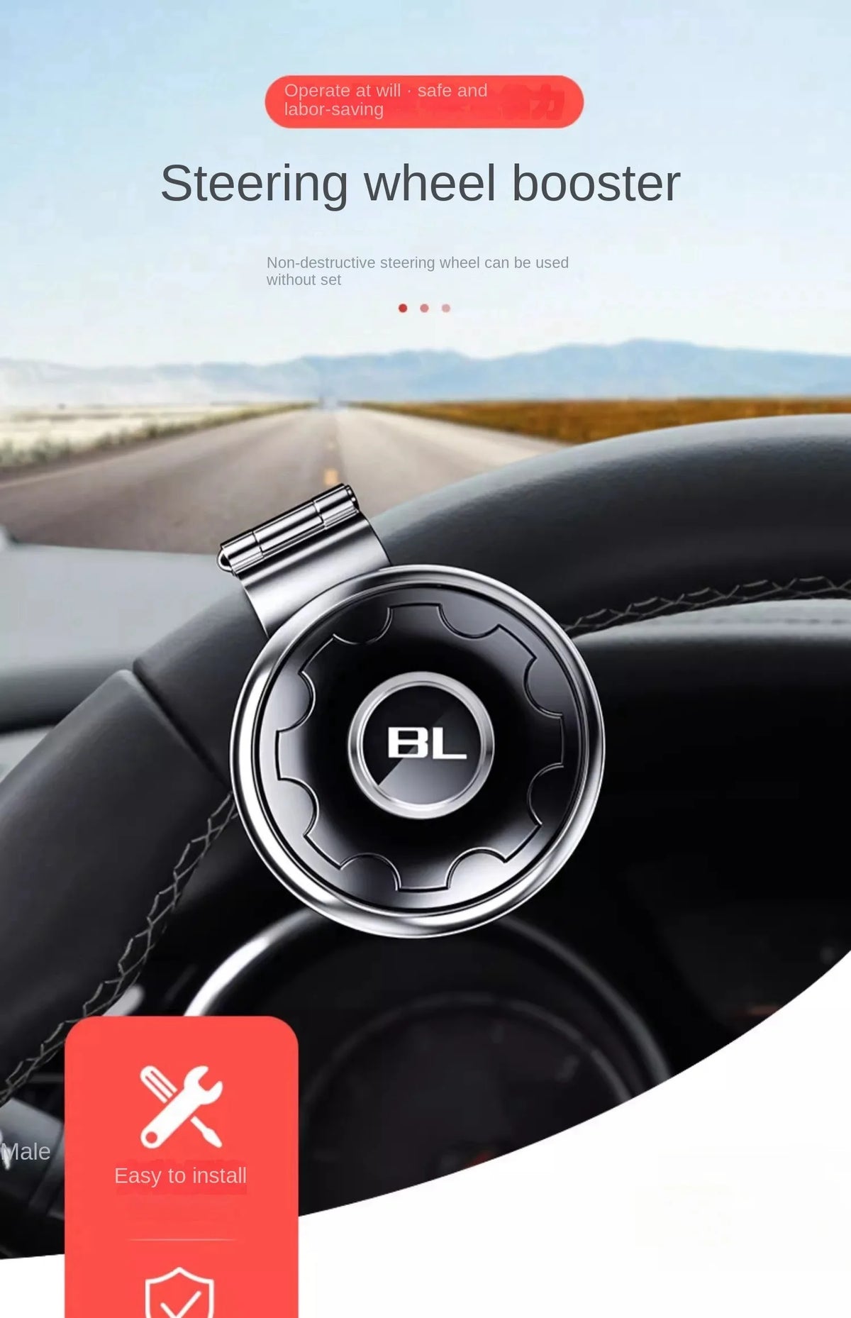 Universal Steering Wheel Spinner Knob Booster