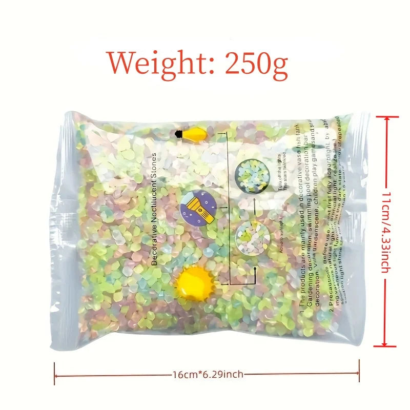 10000pcs Luminous Fluorescent Sand Glow in the Dark Stones for Decor