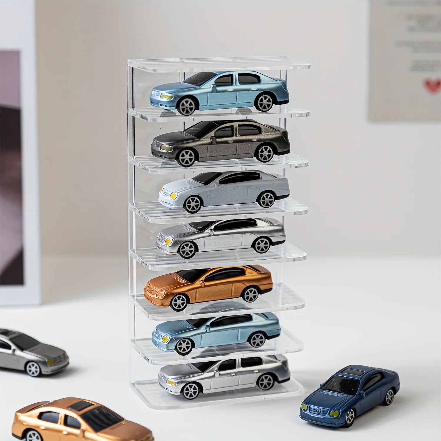 7-Tier Vertical Display Stand for Diecast Model Cars - 12
