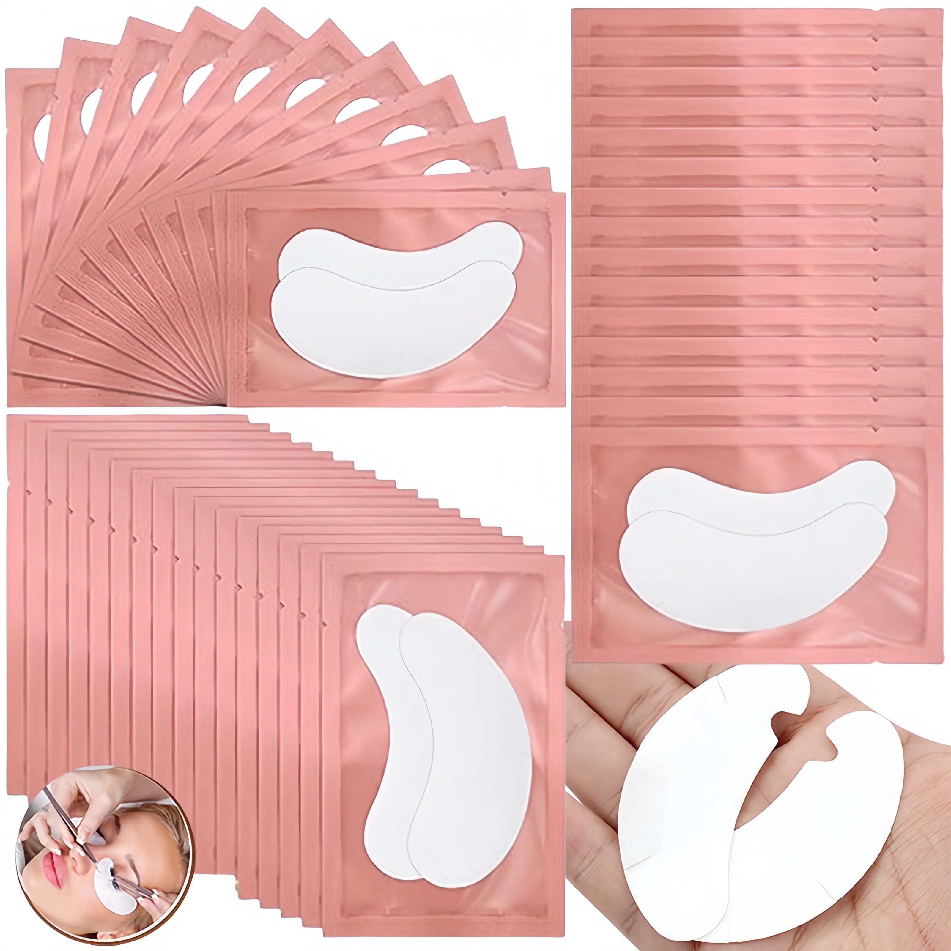 100 Pairs Hydrogel Eye Pads Lint Free Gel Patches for Eyelash Extensions - 7