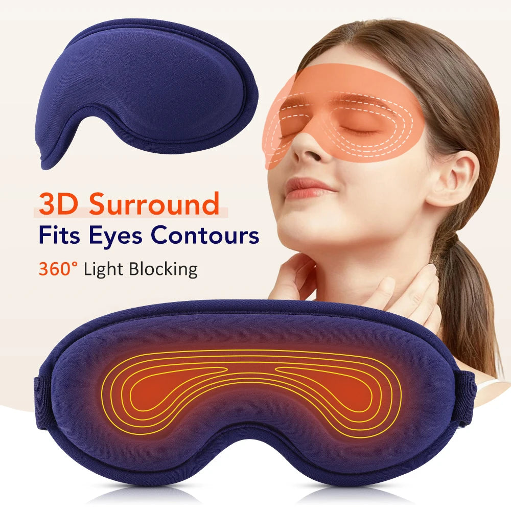 Heated 3D Eye Mask for Sleep and Stress Relief - 1