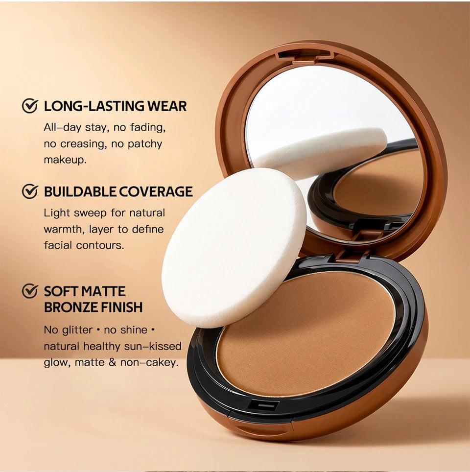 Matte Bronze Pressed Setting Powder for Facial Contouring - 9