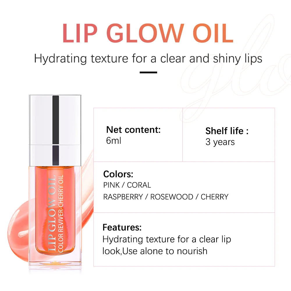 Hydrating Crystal Jelly Lip Glow Oil for Nourished Plump Lips - 6
