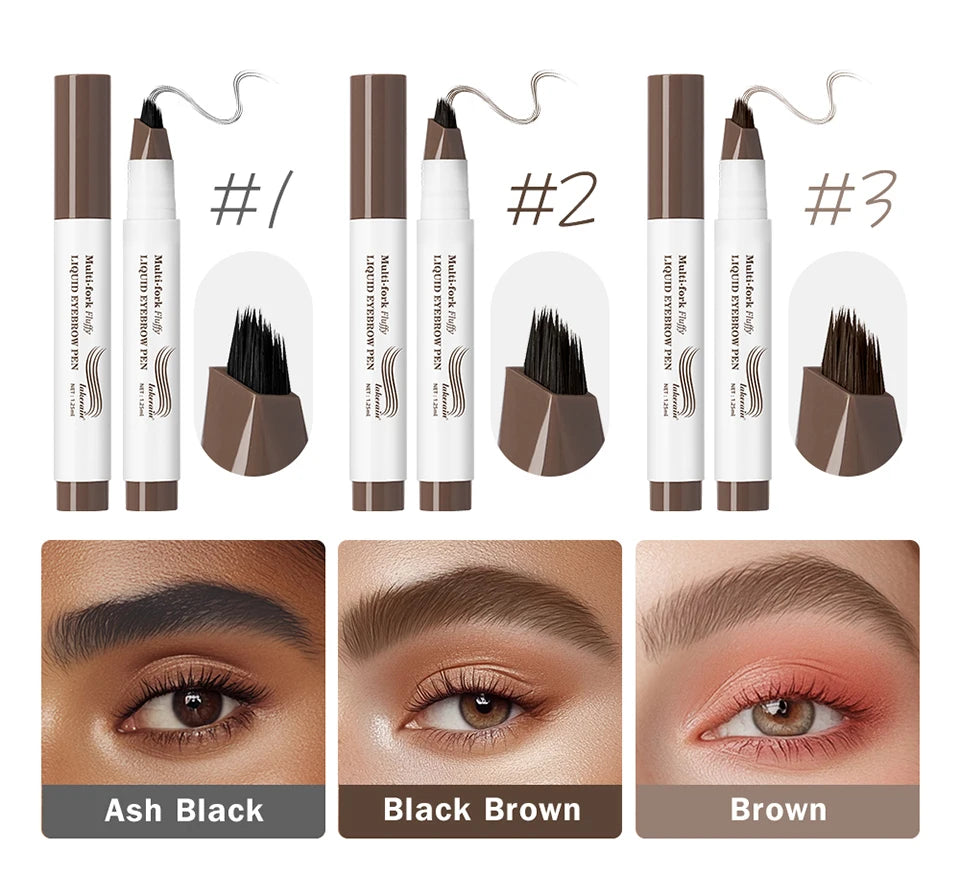 Waterproof Multi-Fork Liquid Eyebrow Pen for Natural Brows - 9
