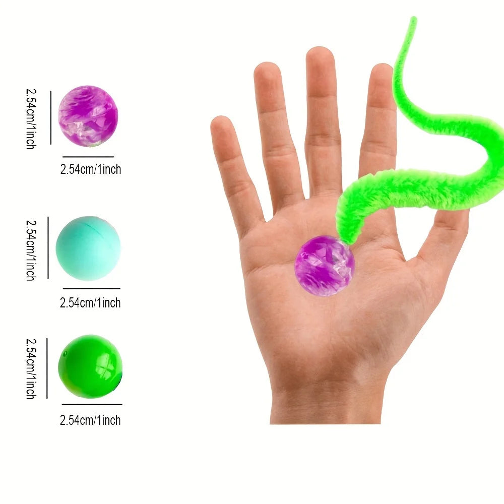 Wiggly Tail Cat Ball Toy Interactive Plush Kitten Chewing Bouncy Toy