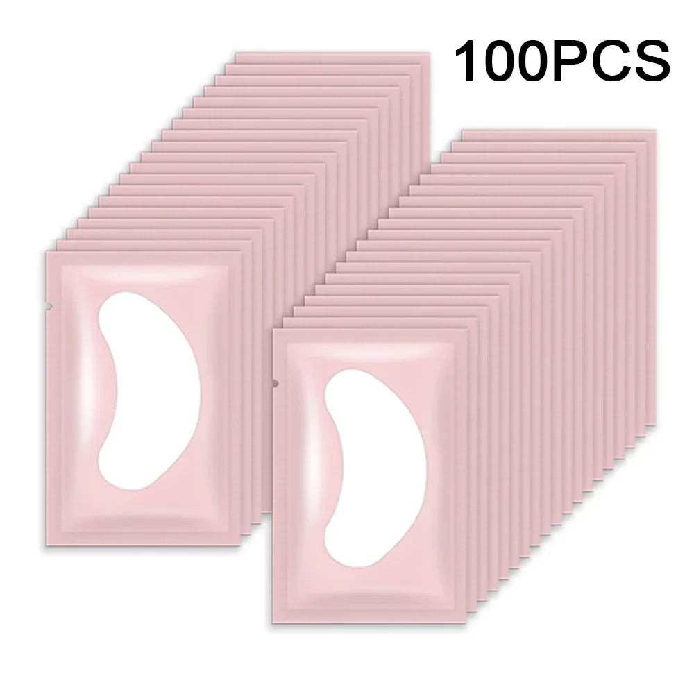 100 Pairs Hydrogel Eye Pads Lint Free Gel Patches for Eyelash Extensions