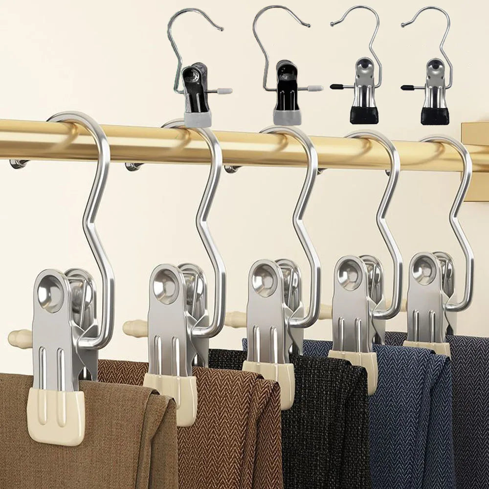 Portable Stainless Steel Laundry Hanger Clips for Closet Organization - 2