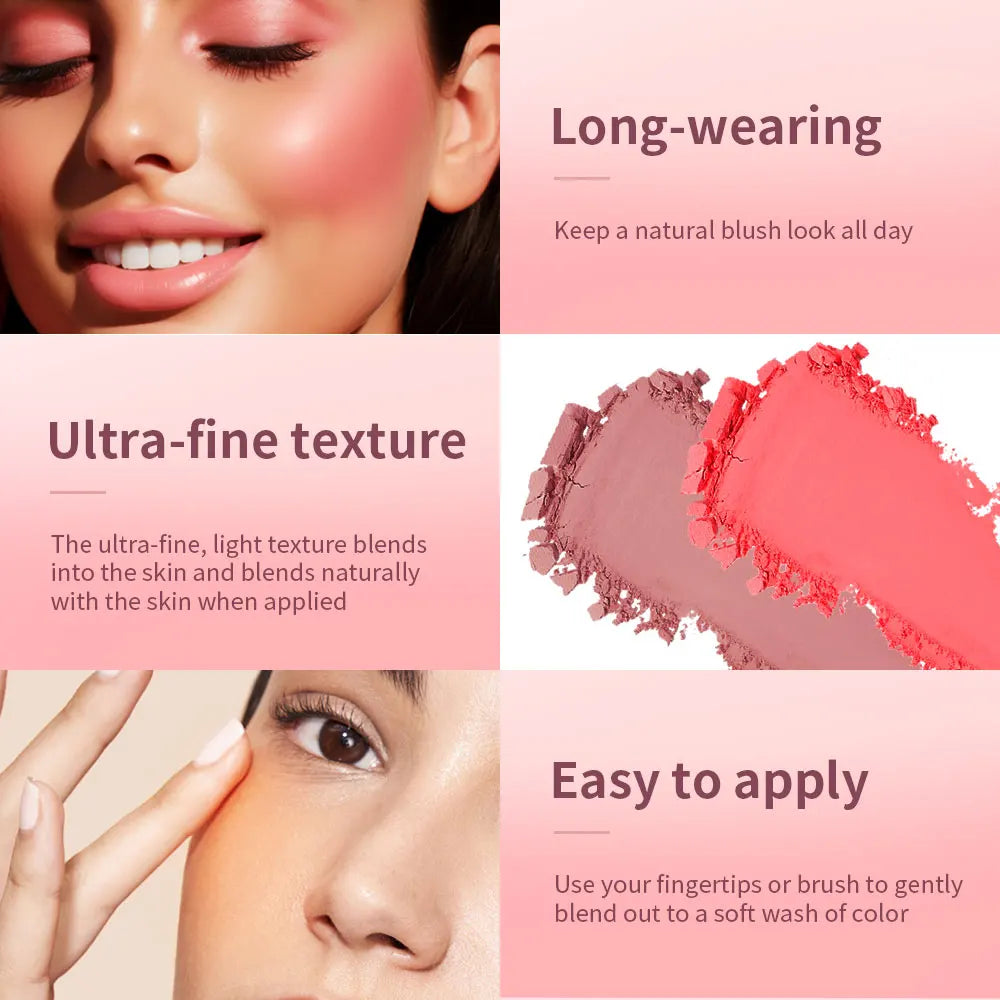 Matte Embossed Pigmented Face Blush Palette - 4