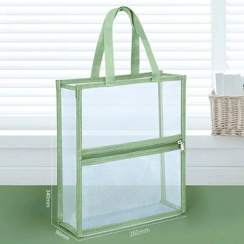 Transparent Mesh Document and Book Tote Bag for Students and Office - 16
