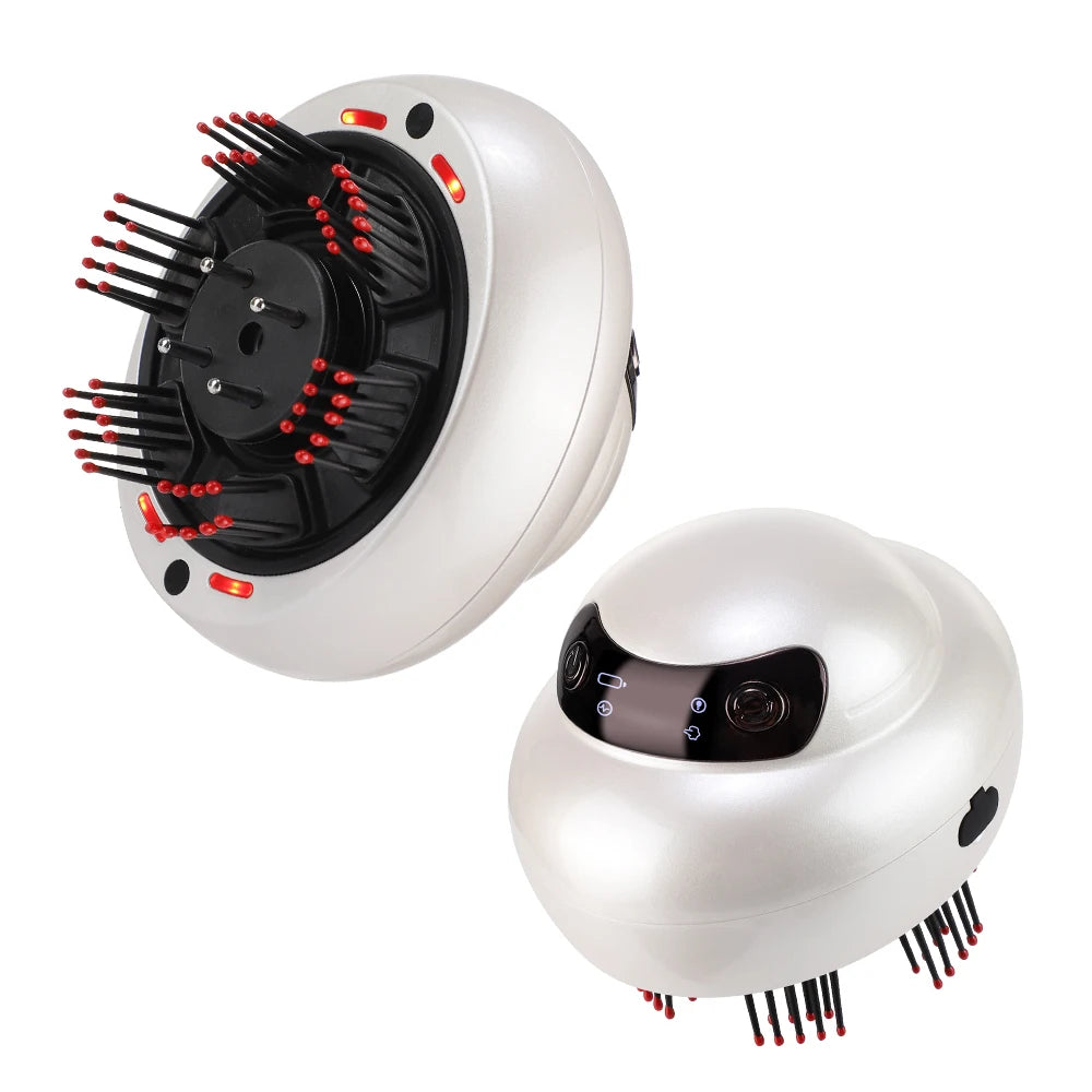 Electric Scalp Massager with Red Light Therapy and Oil Applicator