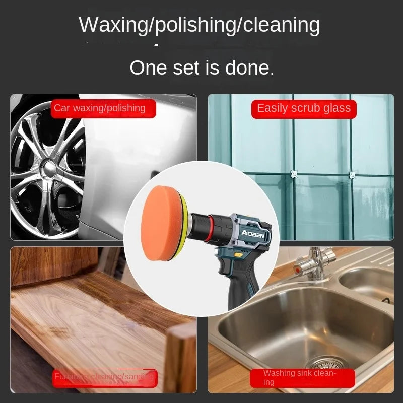 Car Polishing Sponge and Buffing Pad Drill Attachment Set - 3