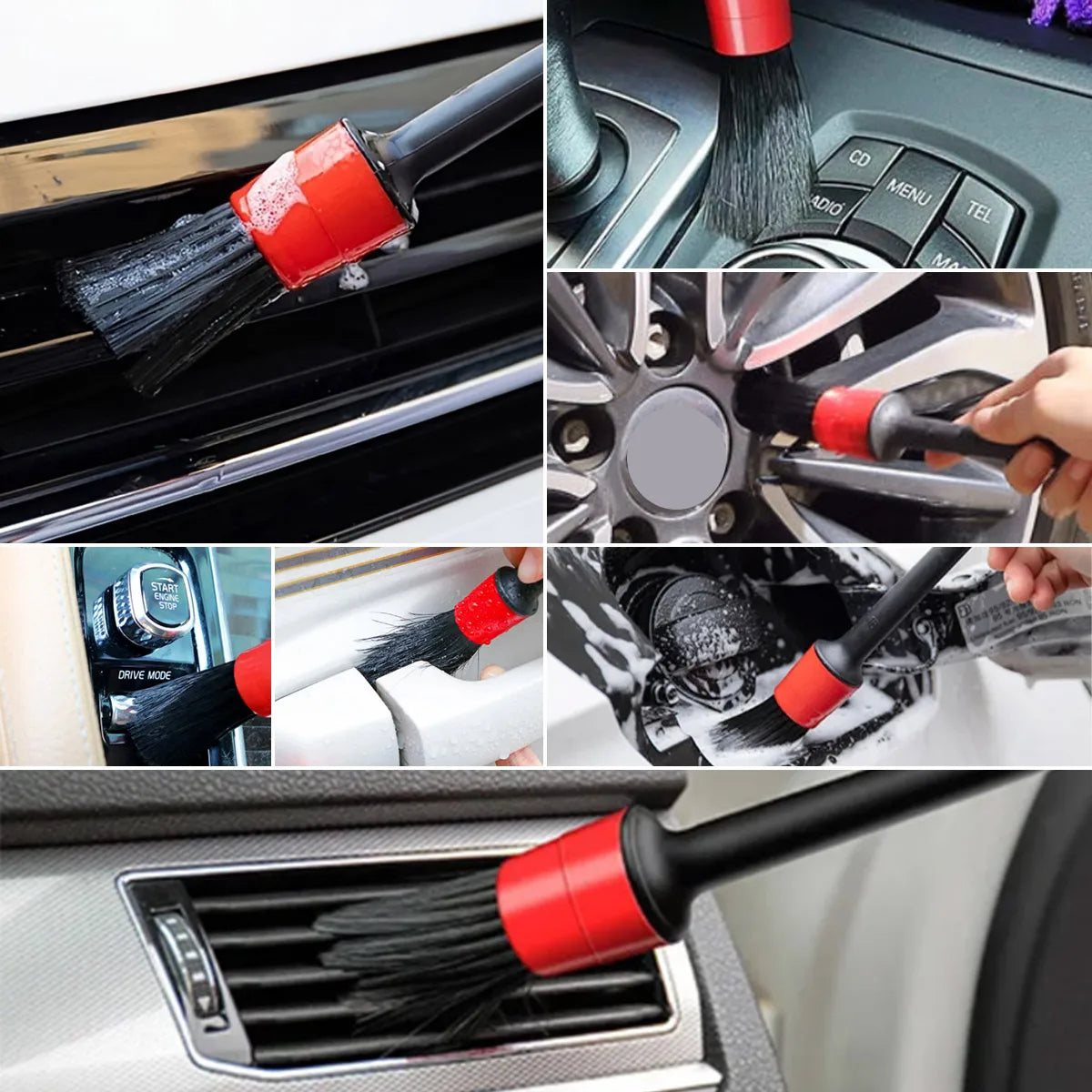 5-Piece Professional Car Detailing Brush Set