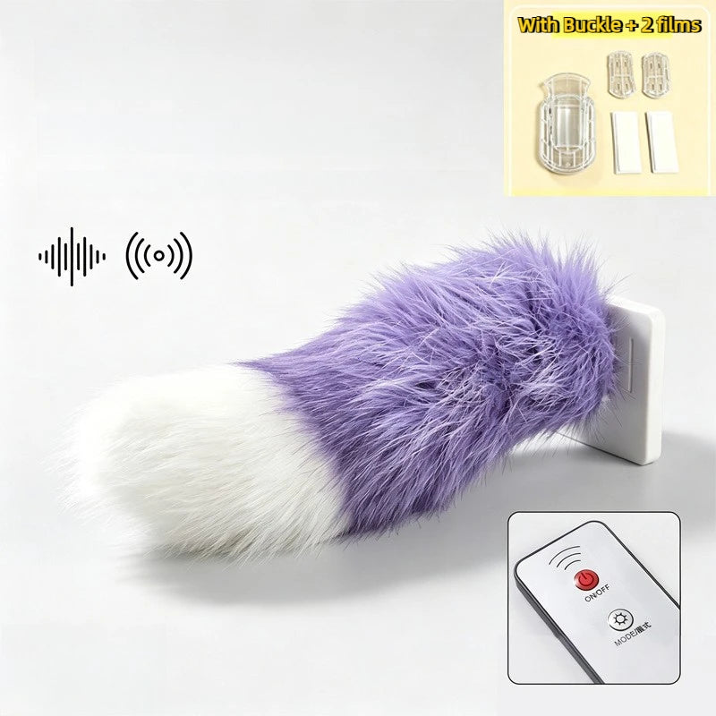 Electric Wagging Tail Car Ornament Remote Control Plush Auto Accessory