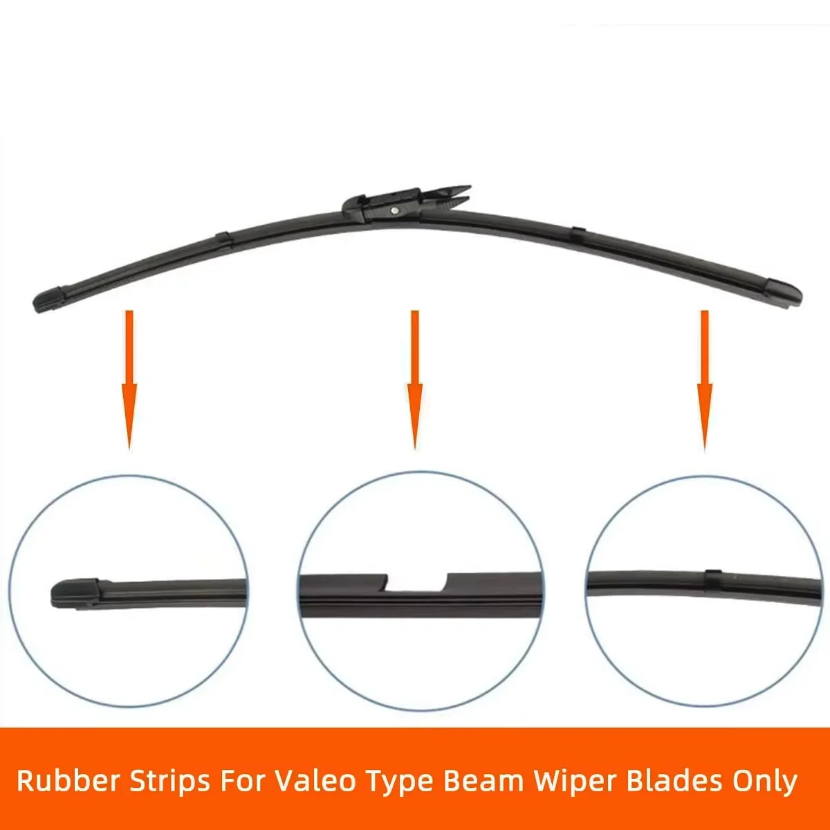 Replacement Rubber Wiper Blade Refill Strip - 3