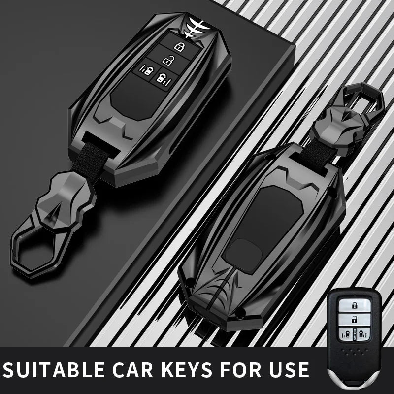 Protective Galvanized Alloy Car Key Case Cover for Honda - 11