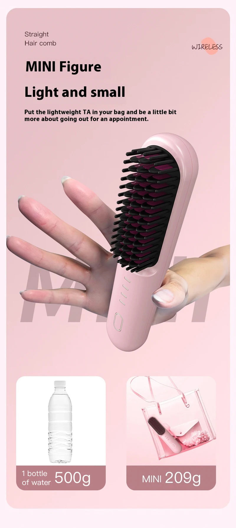 Fast Heating Cordless Hair Straightening Brush