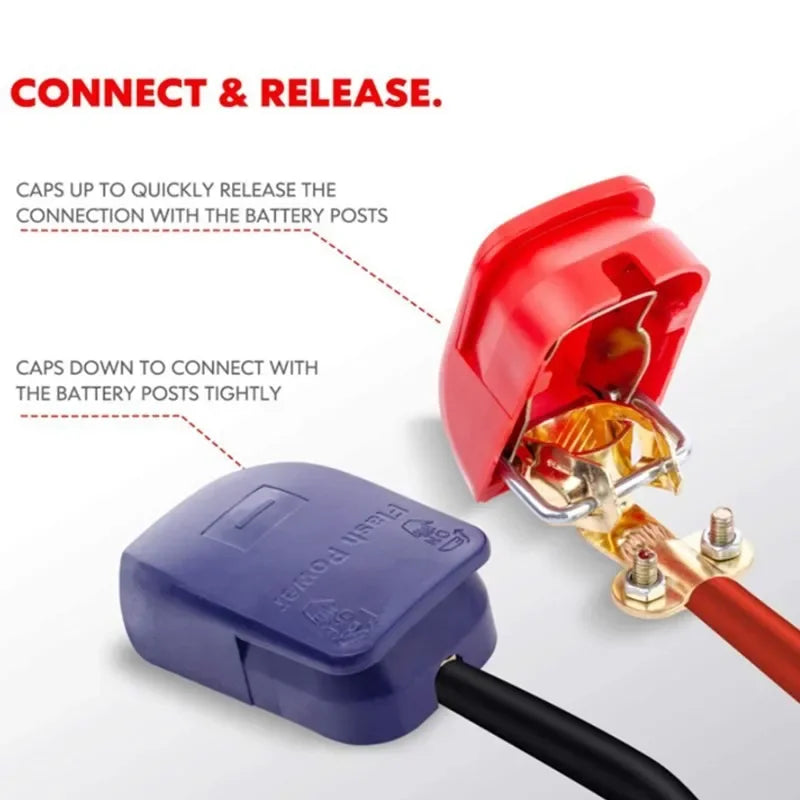 Quick Release Car Battery Terminal Connectors Positive Negative Pair - 7