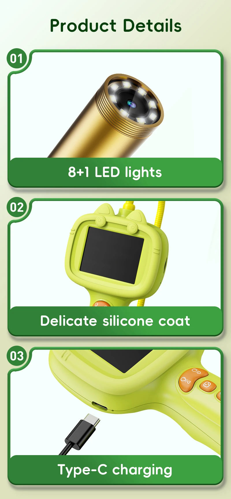 Educational HD Borescope Camera for Kids Nature Exploration - 18