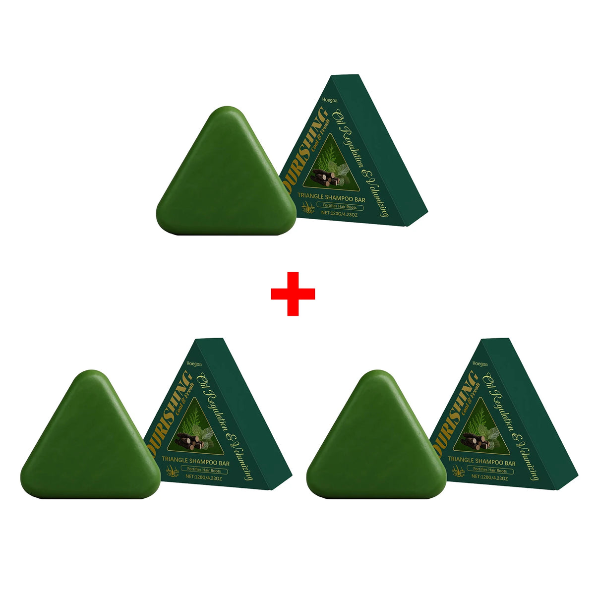 Herbal Triangle Hair Growth Shampoo Bar for Oil Control and Repair