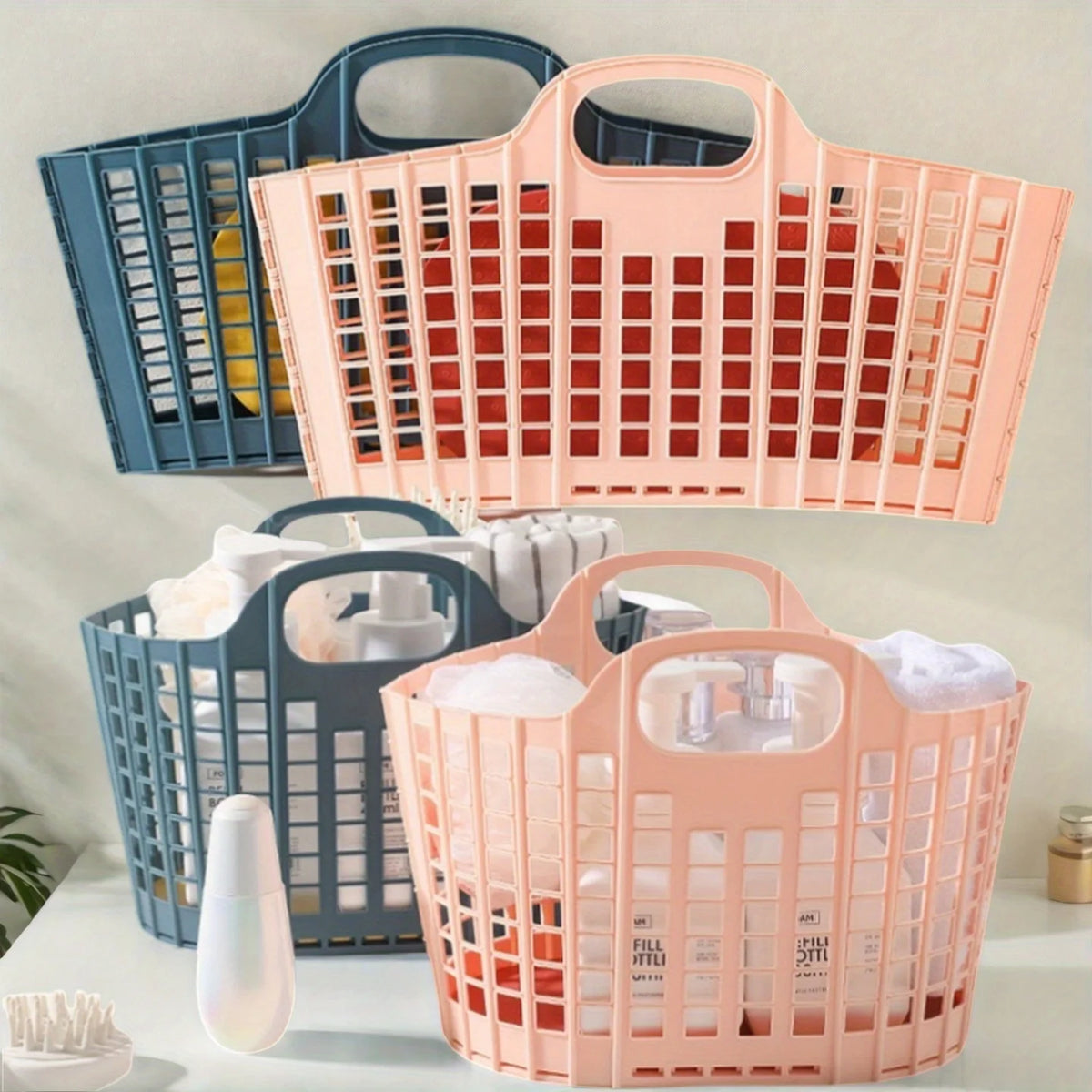 Foldable Portable Storage Basket for Laundry and Organizing