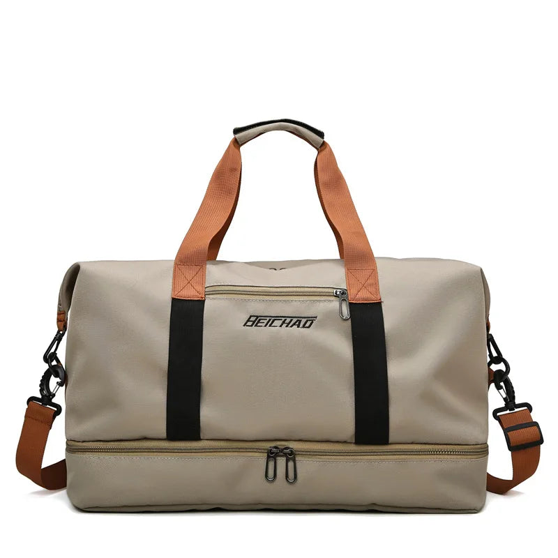 Large Capacity Travel Duffel Bag with Shoe Compartment