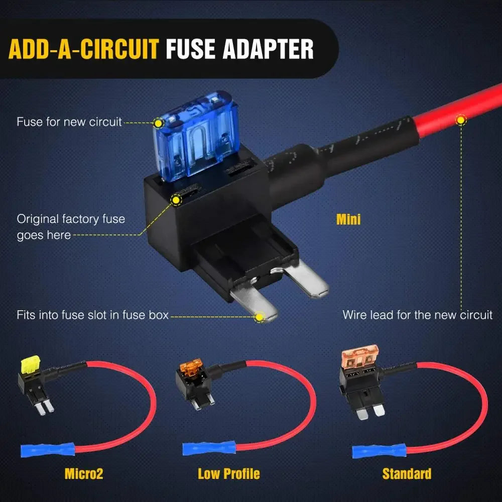10 Pack Car Fuse Holder Add a Circuit Adapter for Auto Blade Fuses