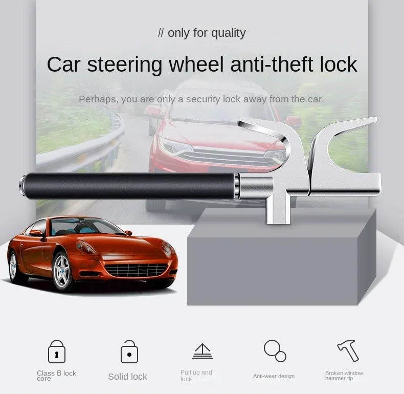 Adjustable Car Steering Wheel Security Lock - 7