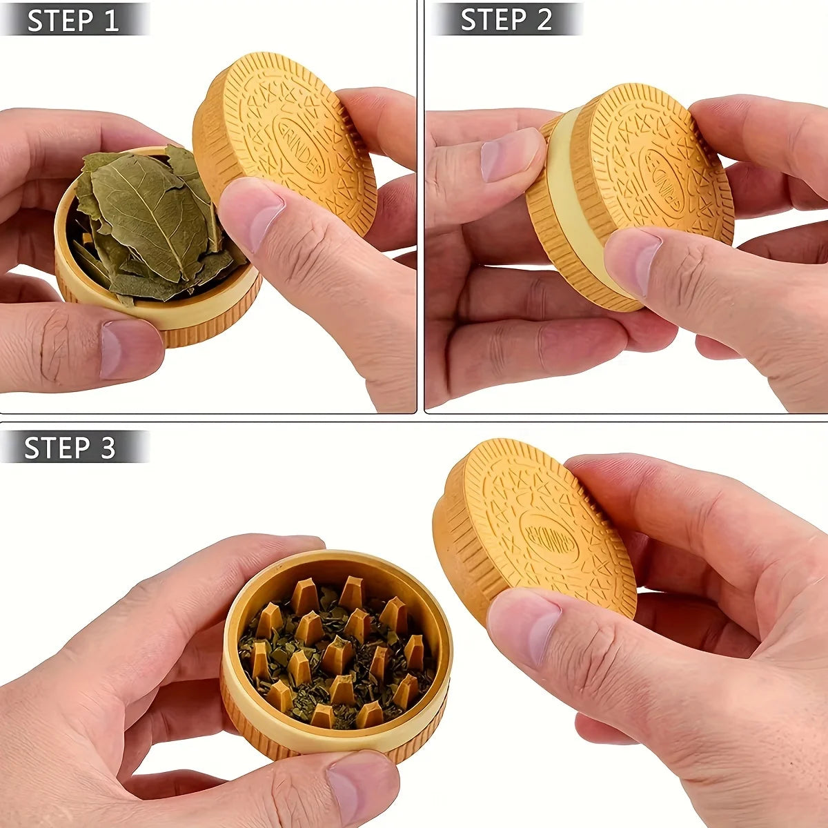 Cookie Shaped Manual Herb and Spice Grinder - 6