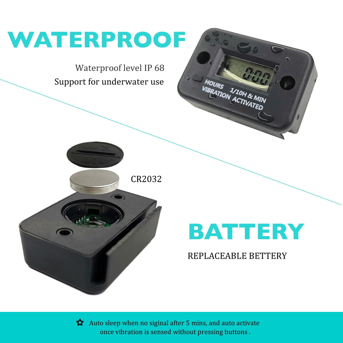 Digital Vibration Engine Hour Meter for Maintenance Tracking
