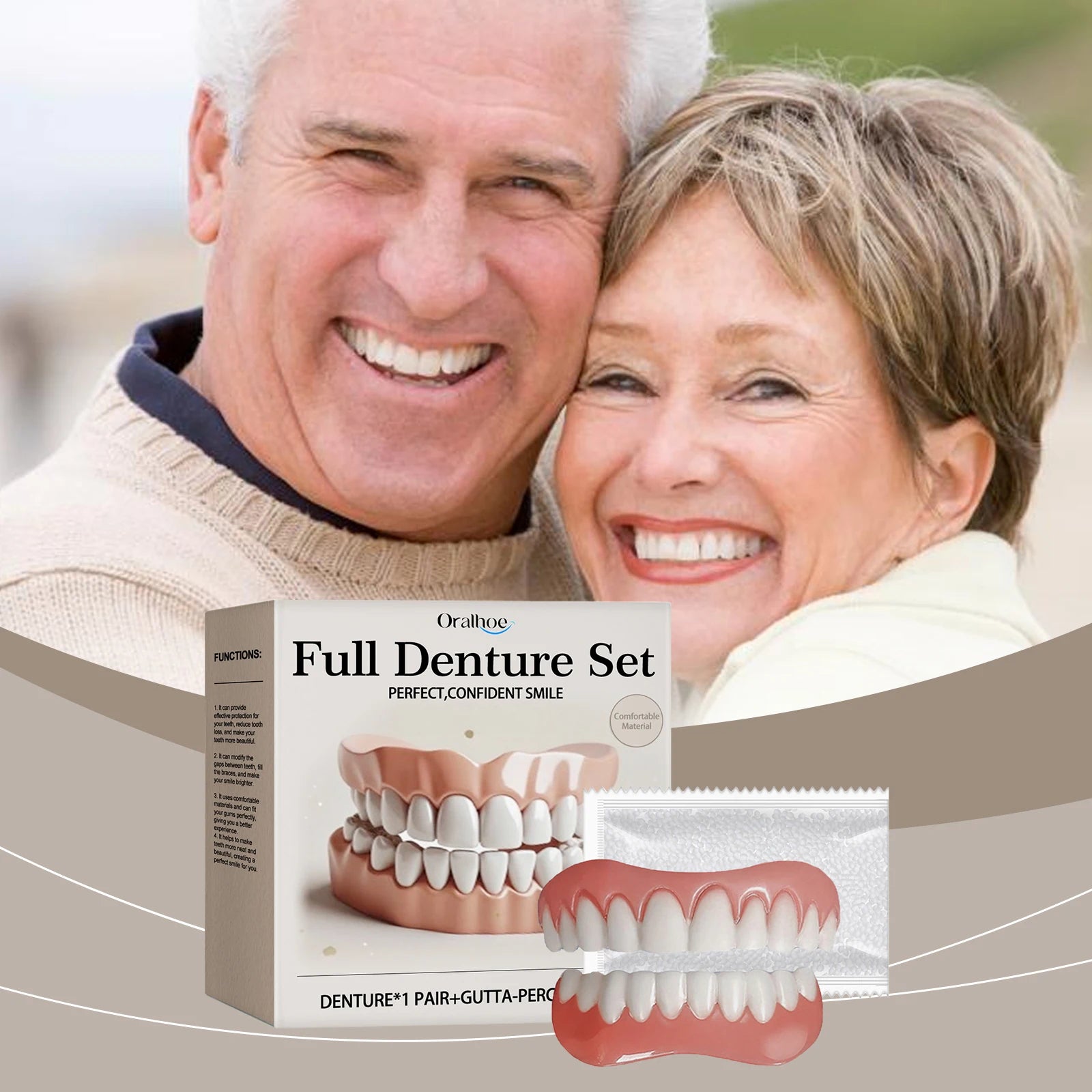 Comfortable Silicone Cosmetic Dentures for Instant Smile Restoration - 2