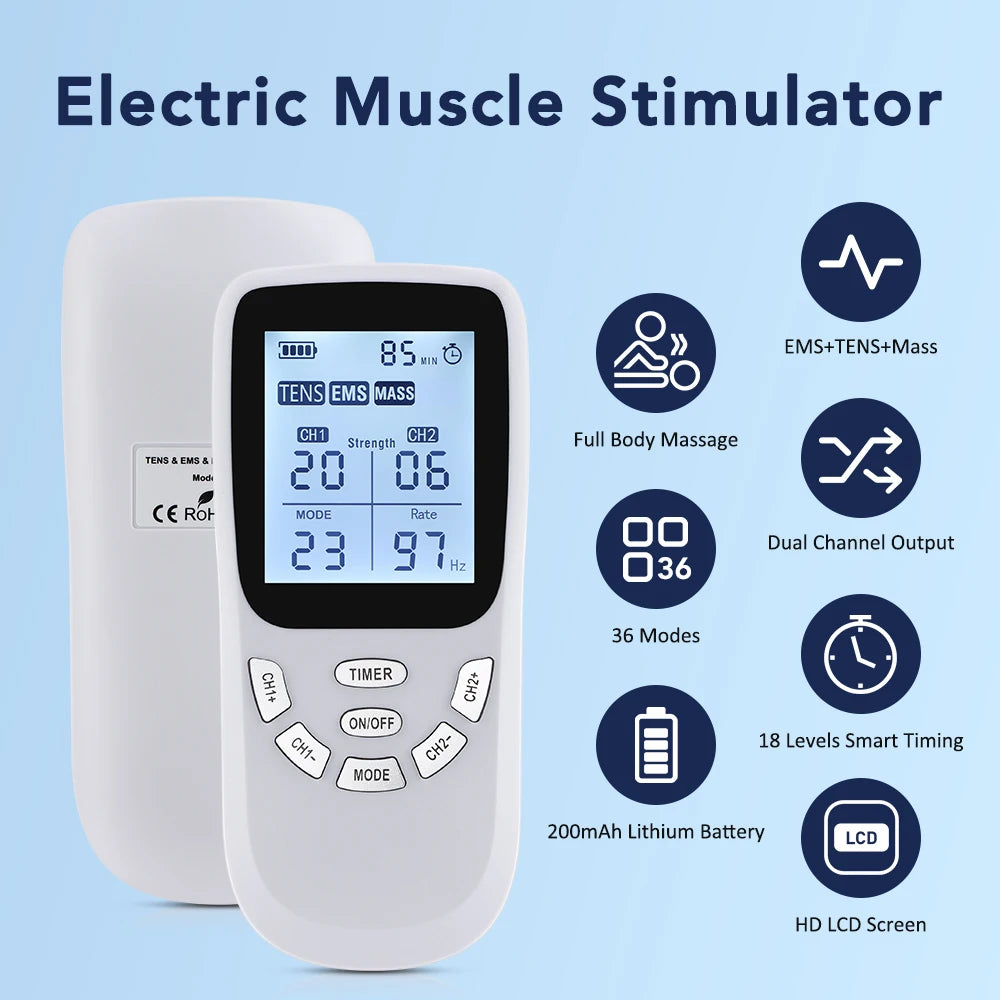 Digital TENS & EMS Muscle Stimulator for Pain Relief