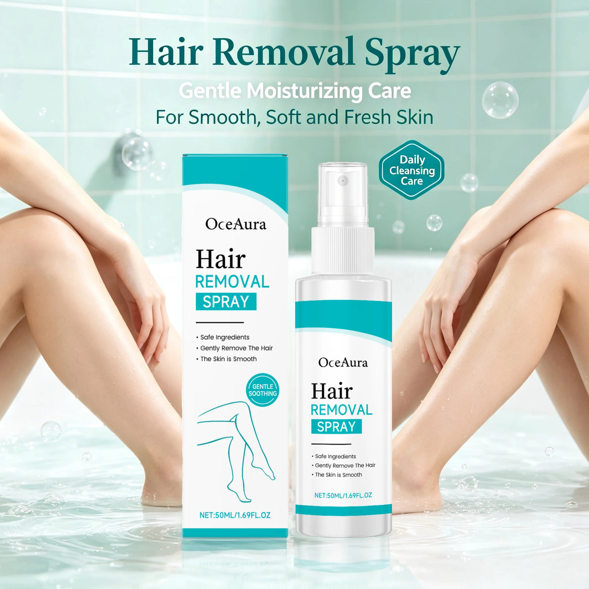 Painless Gentle Hair Removal Spray for Body and Underarms