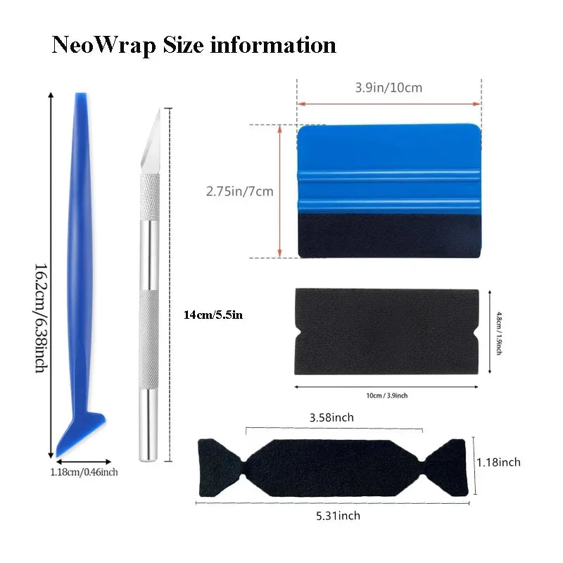 Professional Vinyl Wrap Application Tool Kit - 8