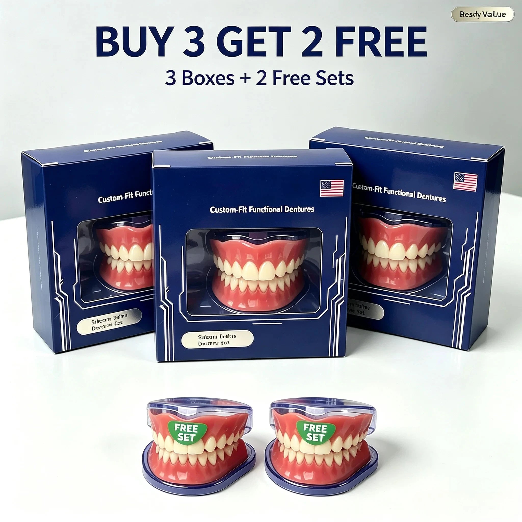 Full-Mouth Silicone Denture Set for Natural Smile - 14