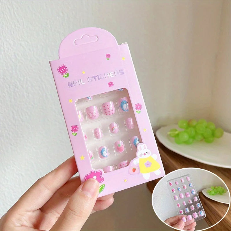 Cute Cartoon Press-On Nails for Kids