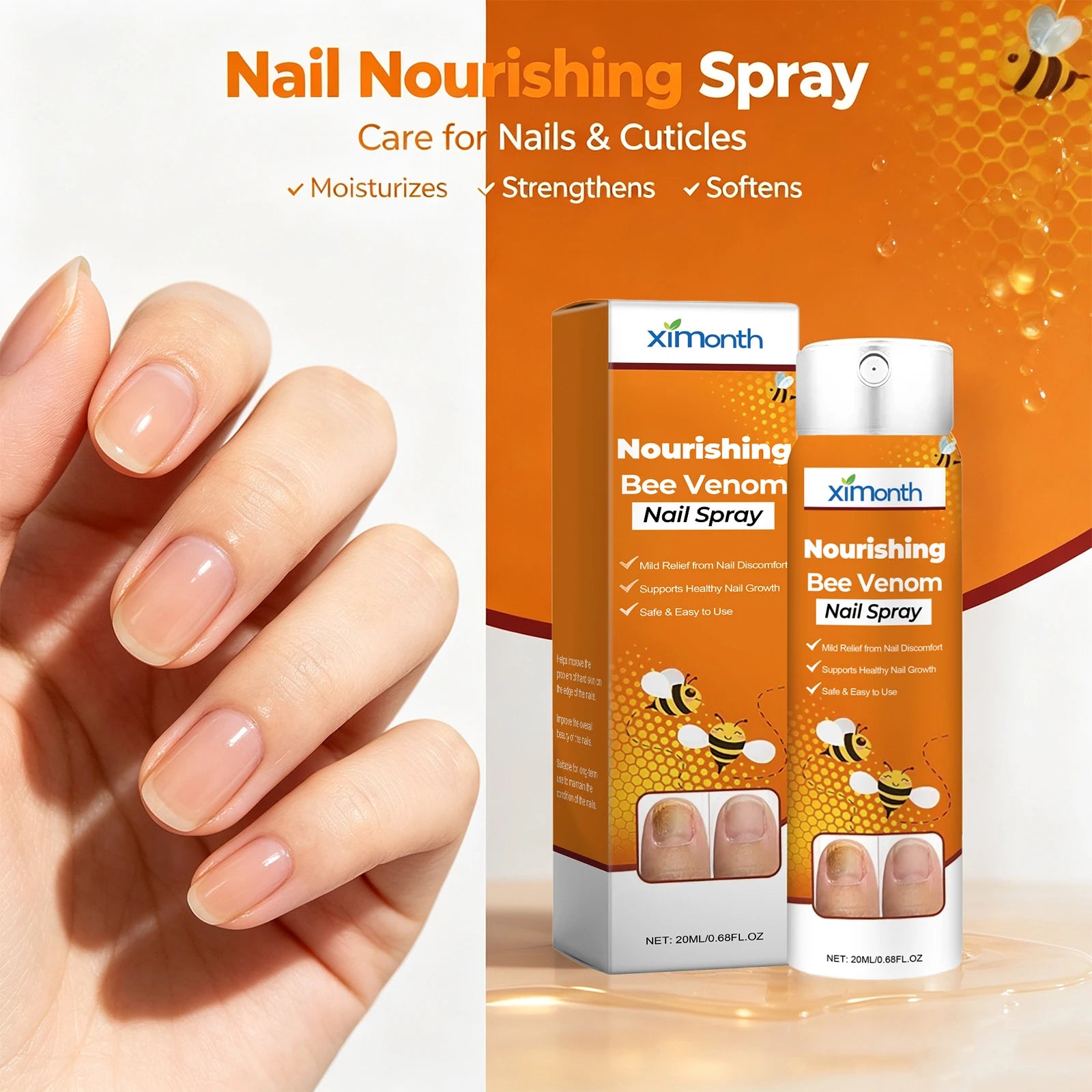 Bee Venom Nourishing Nail Spray for Brittle and Discolored Nails - 1