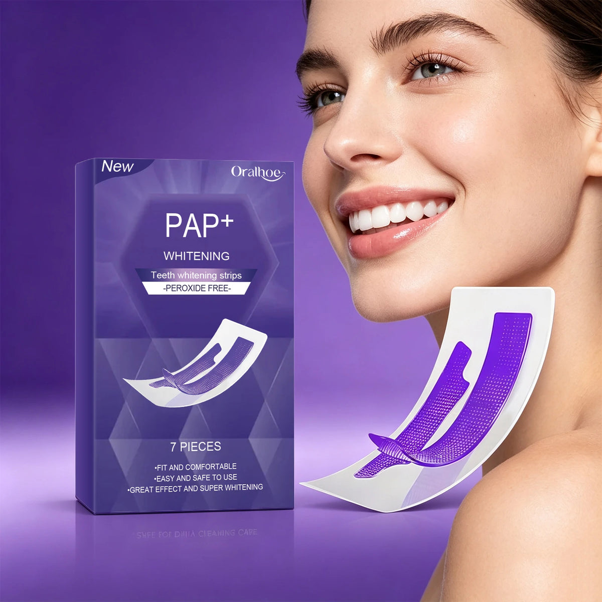 Gentle Peroxide-Free Teeth Whitening Strips